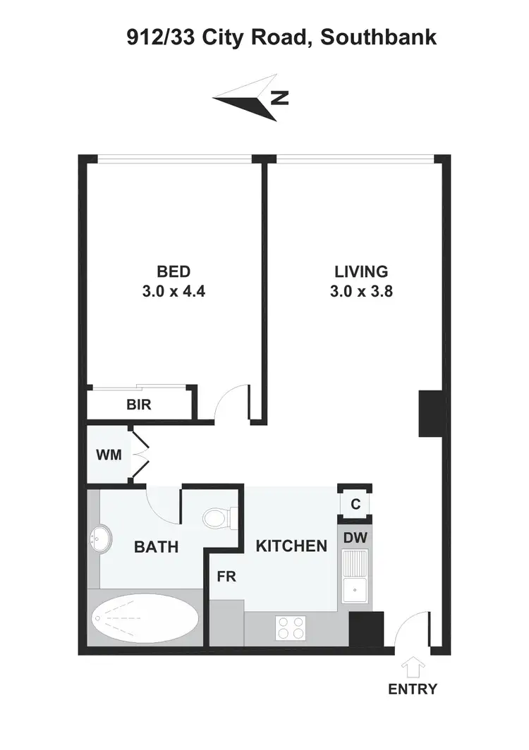 Floorplan of Homely apartment listing, 912/33 City Road, Southbank VIC 3006