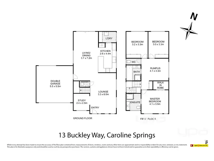 Floorplan of Homely house listing, 13 Buckley Way, Caroline Springs VIC 3023