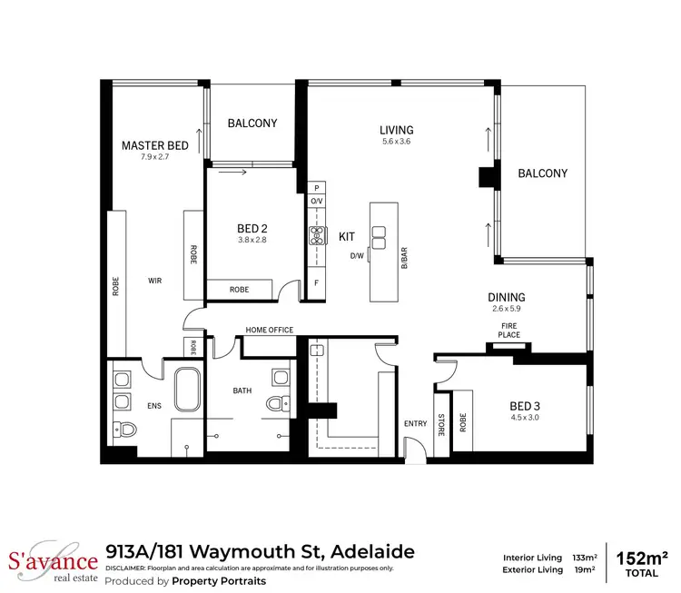 Floorplan of Homely apartment listing, 913A/181 Waymouth Street, Adelaide SA 5000