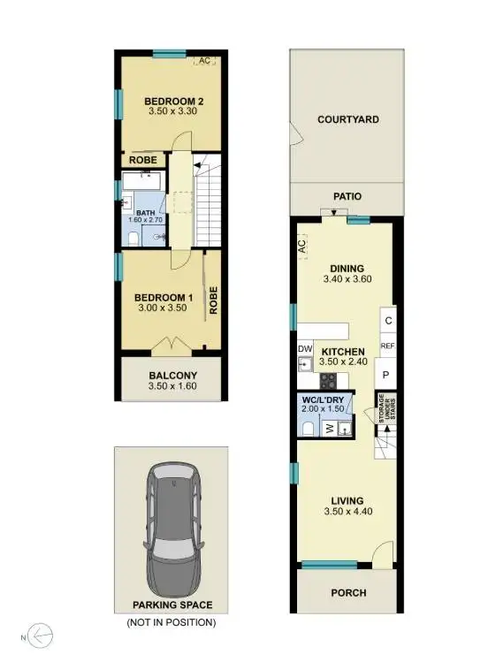 Floorplan of Homely townhouse listing, 9/408 Victoria Street, Richmond VIC 3121