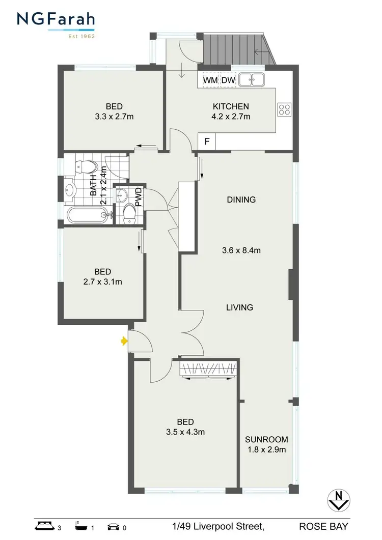 Floorplan of Homely apartment listing, 1/49 Liverpool Street, Rose Bay NSW 2029