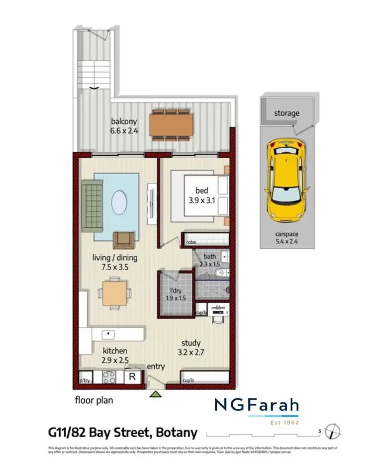 Floorplan of Homely apartment listing, G11/82 Bay Street, Botany NSW 2019