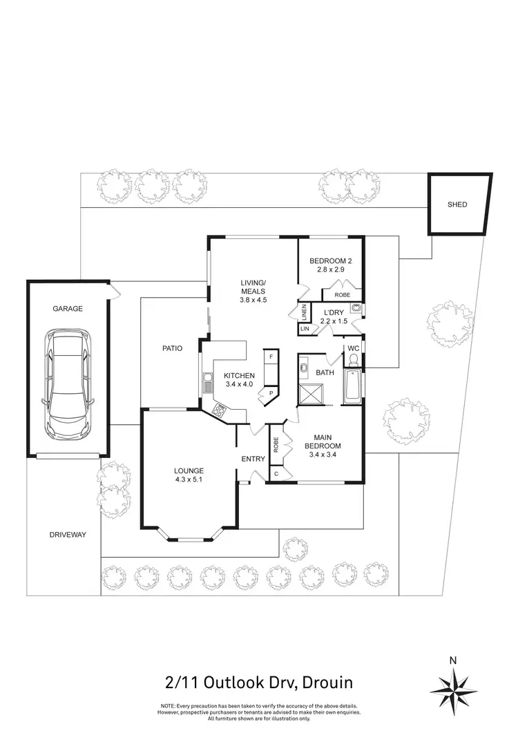 Floorplan of Homely unit listing, 2/11 Outlook Drive, Drouin VIC 3818