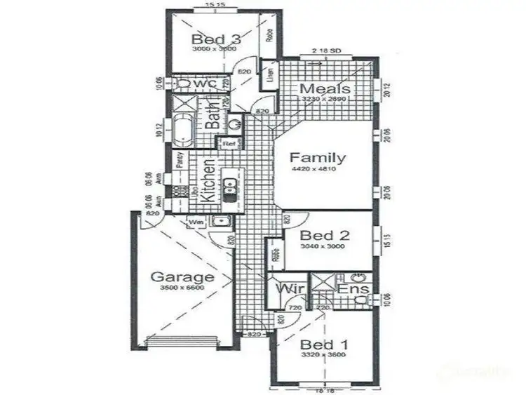 Floorplan of Homely house listing, 15 Dawn Street, Whyalla Stuart SA 5608