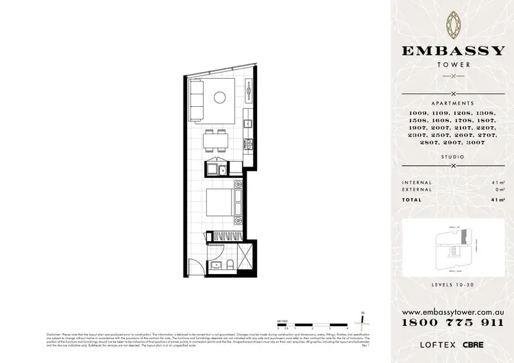 Floorplan of Homely apartment listing, 1508/1 Marshall Avenue, St Leonards NSW 2065