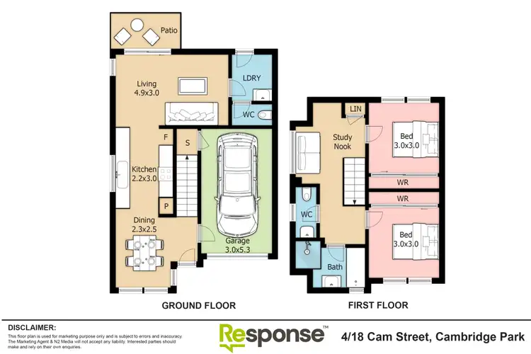 Floorplan of Homely townhouse listing, 4/18 Cam Street, Cambridge Park NSW 2747