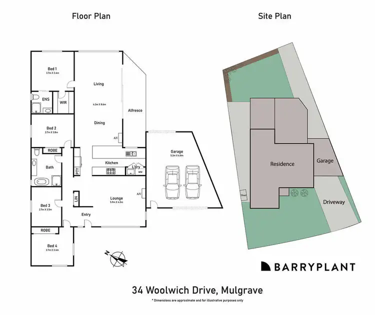 Floorplan of Homely house listing, 34 Woolwich Drive, Mulgrave VIC 3170