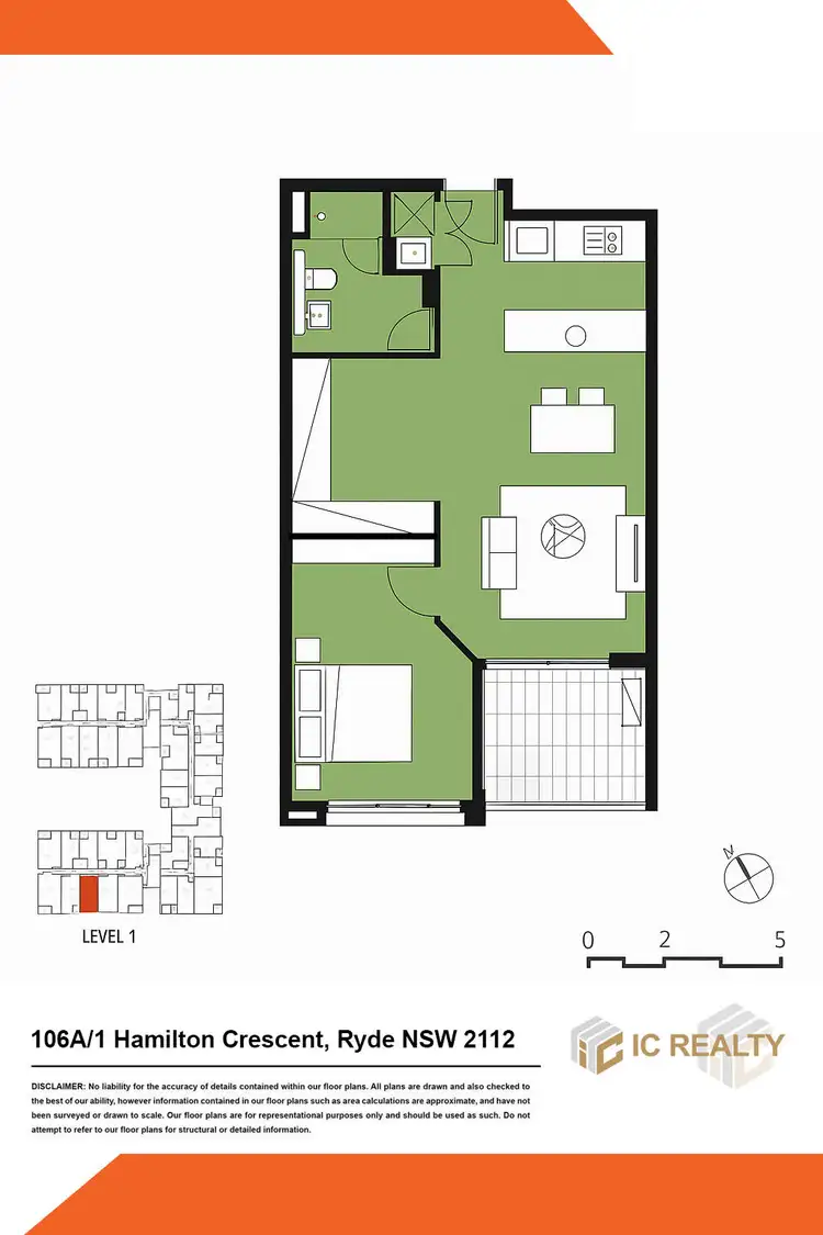Floorplan of Homely apartment listing, 106A/1 Hamilton Crescent, Ryde NSW 2112