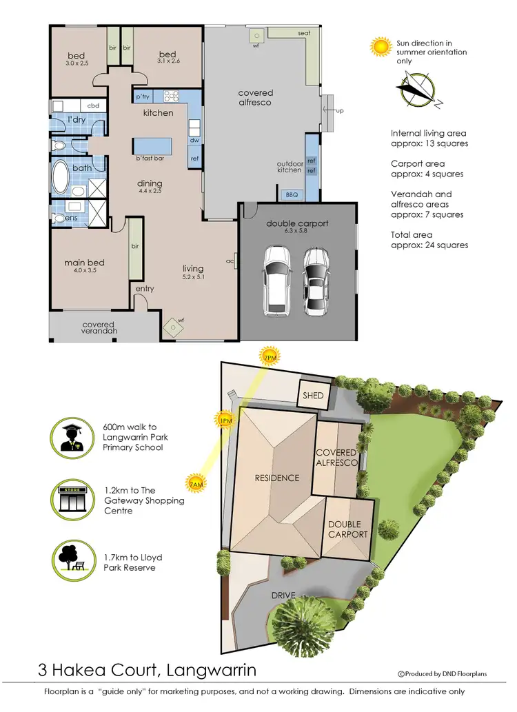 Floorplan of Homely house listing, 3 Hakea Court, Langwarrin VIC 3910