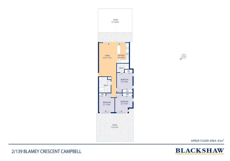 Floorplan of Homely townhouse listing, 2/139 Blamey Crescent, Campbell ACT 2612