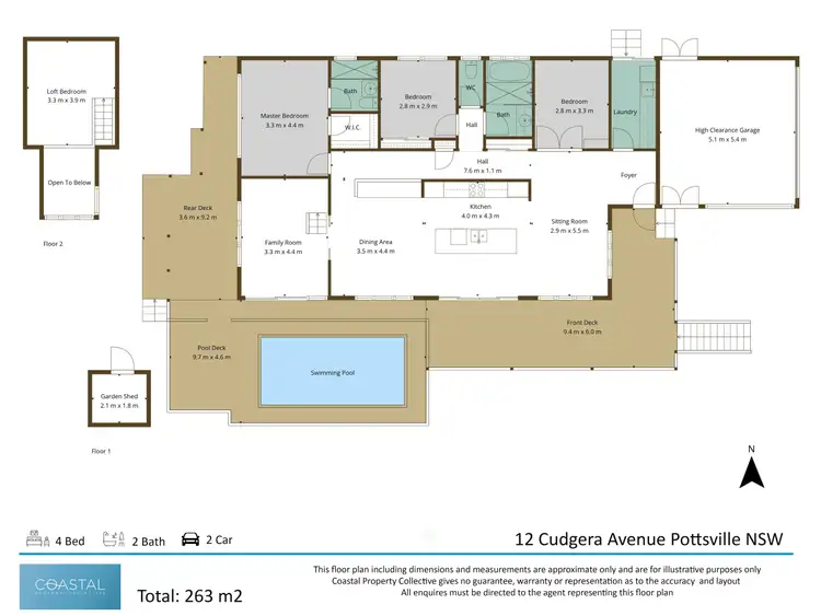 Floorplan of Homely house listing, 12 Cudgera Avenue, Pottsville NSW 2489