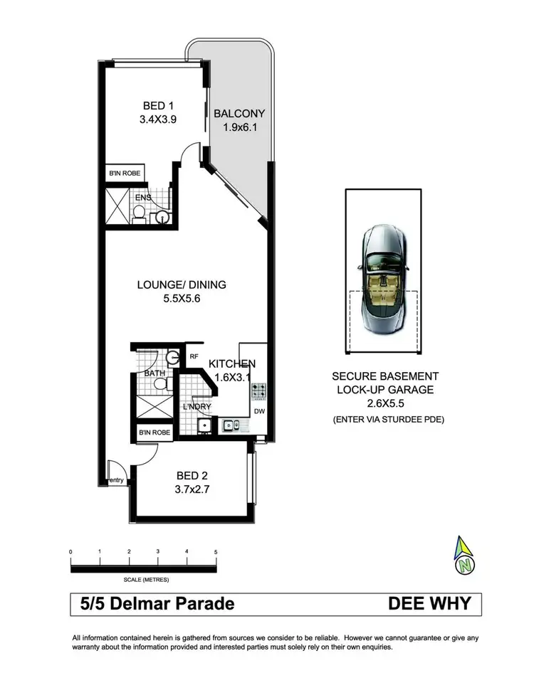 Floorplan of Homely apartment listing, 5/5 Delmar Parade, Dee Why NSW 2099