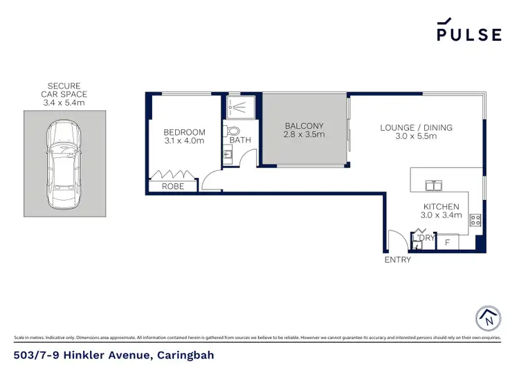 Floorplan of Homely apartment listing, 503/7-9 Hinkler Avenue, Caringbah NSW 2229