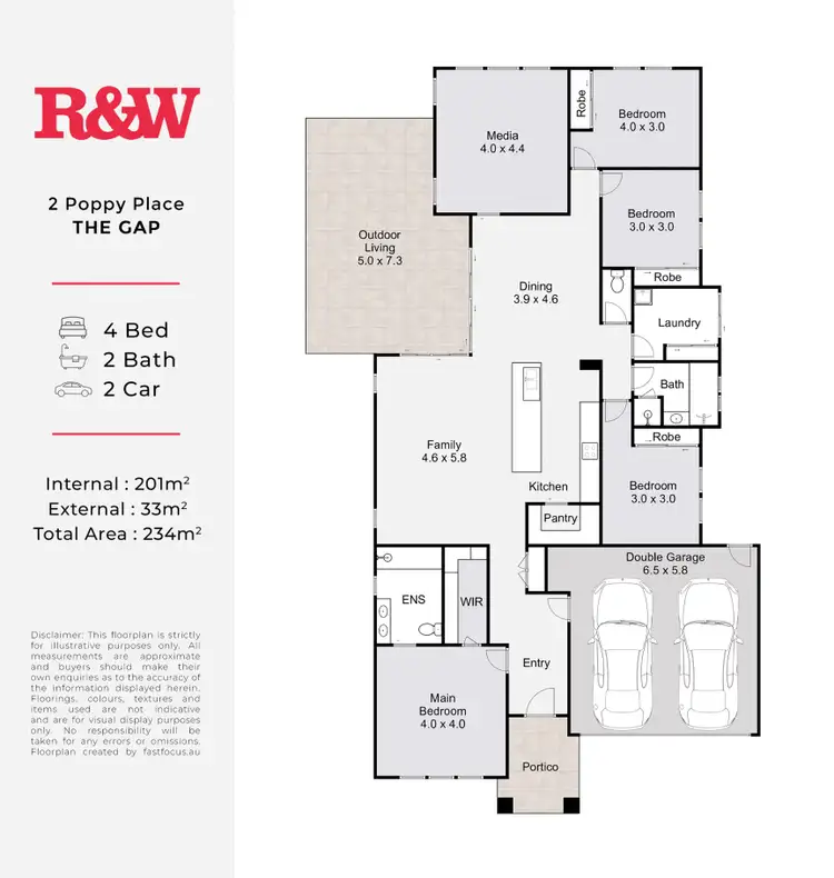 Floorplan of Homely house listing, 2 Poppy Place, The Gap QLD 4061