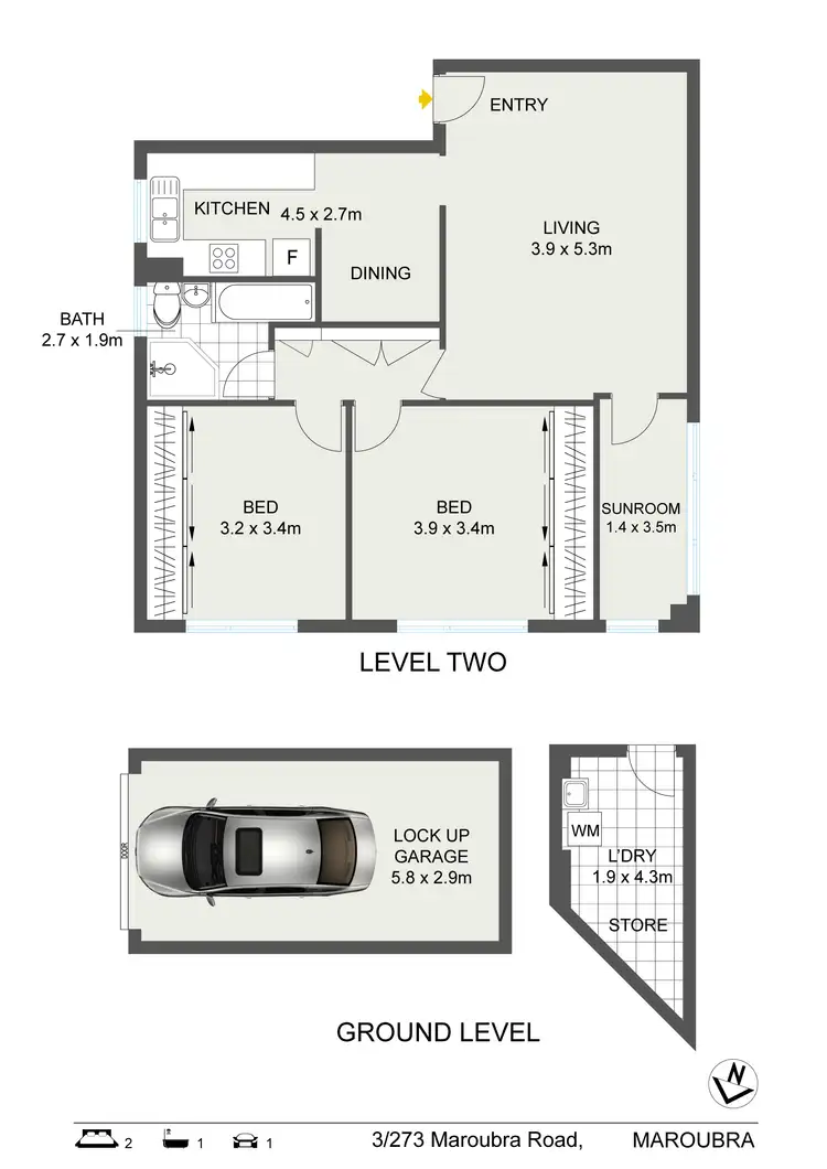 Floorplan of Homely apartment listing, 3/273 Maroubra Road, Maroubra NSW 2035