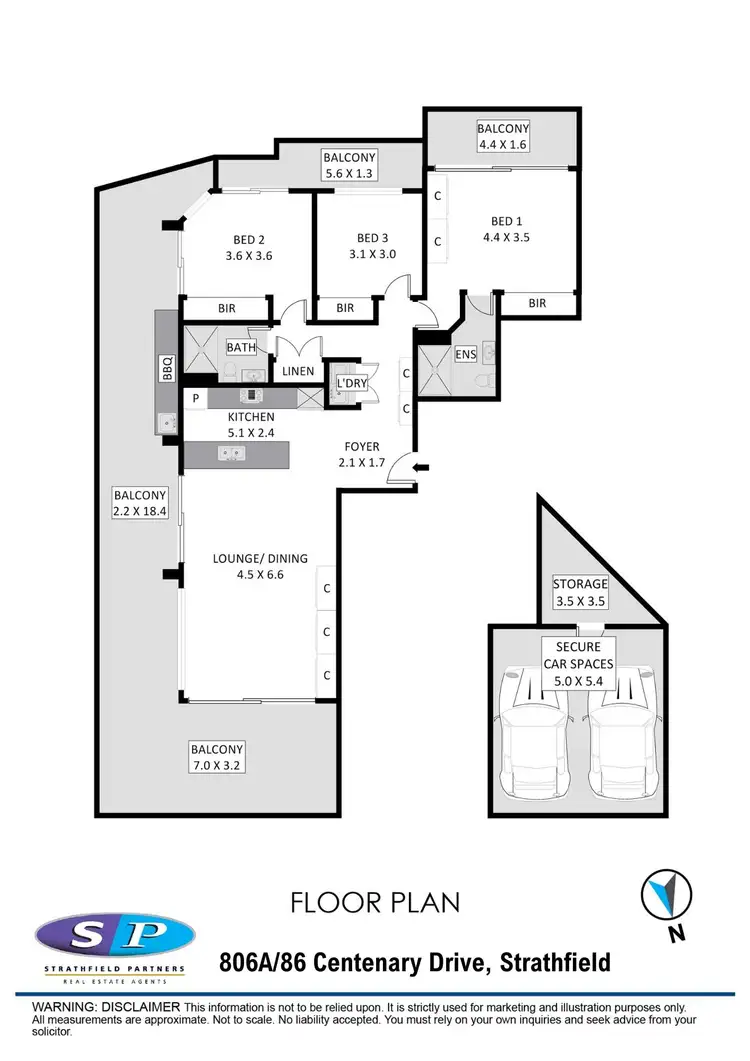 Floorplan of Homely apartment listing, 806A/86 Centenary Drive, Strathfield NSW 2135