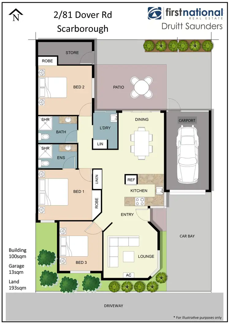 Floorplan of Homely villa listing, 2/81 Dover Road, Scarborough WA 6019