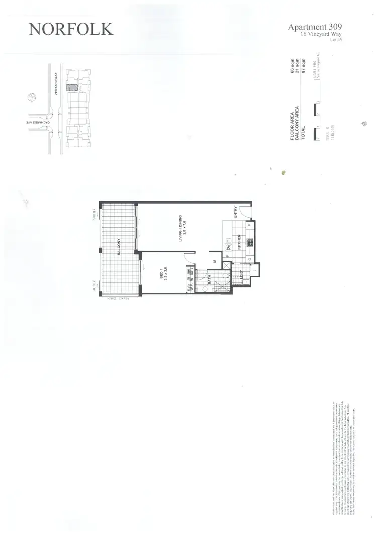 Floorplan of Homely apartment listing, 309/10-16 Vineyard Way, Breakfast Point NSW 2137