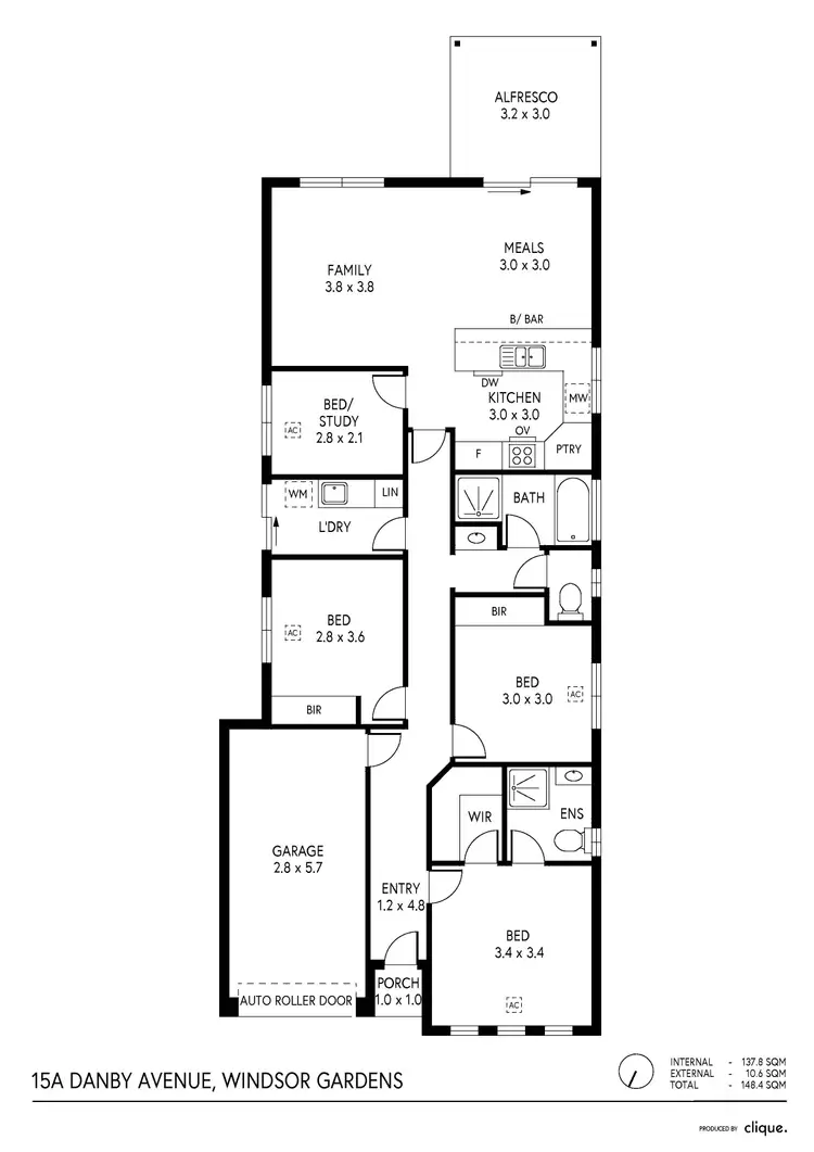 Floorplan of Homely house listing, 15A Danby Avenue, Windsor Gardens SA 5087