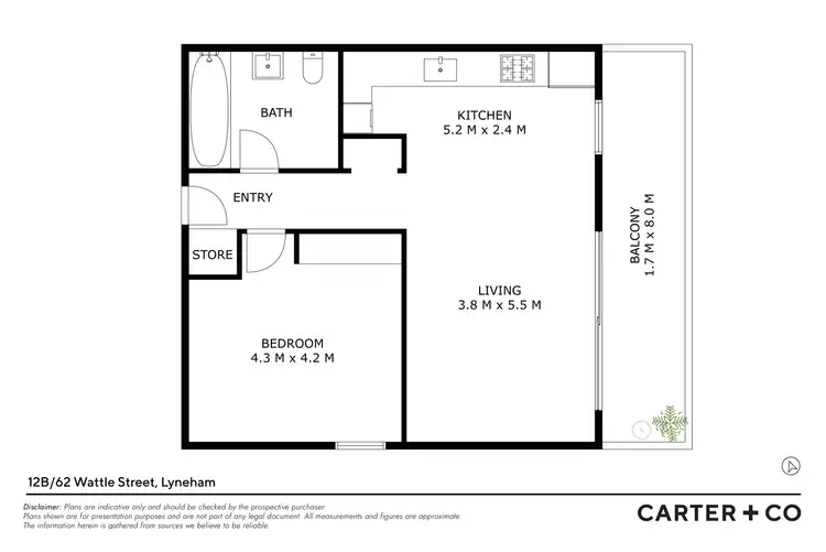 Floorplan of Homely unit listing, 12b/62 Wattle Street, Lyneham ACT 2602
