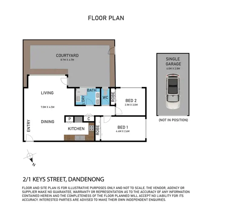 Floorplan of Homely apartment listing, 2/1 Keys Street, Dandenong VIC 3175