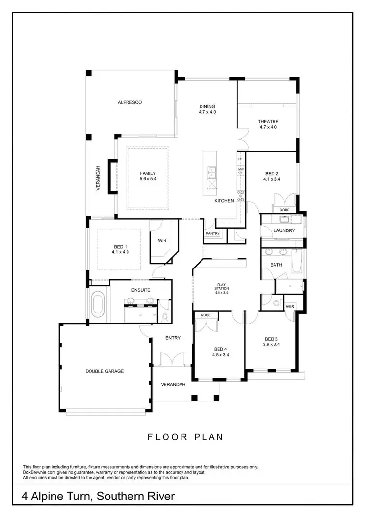Floorplan of Homely house listing, 4 Alpine Turn, Southern River WA 6110