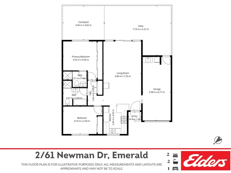 Floorplan of Homely unit listing, 2/61 Newman Drive, Emerald QLD 4720