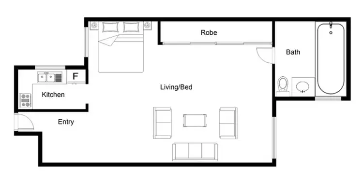 Floorplan of Homely studio listing, 109/3-5 Greenknowe Avenue, Potts Point NSW 2011