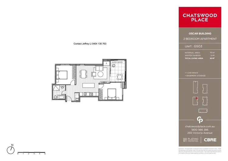 Floorplan of Homely apartment listing, G503/13 Oscar Street, Chatswood NSW 2067
