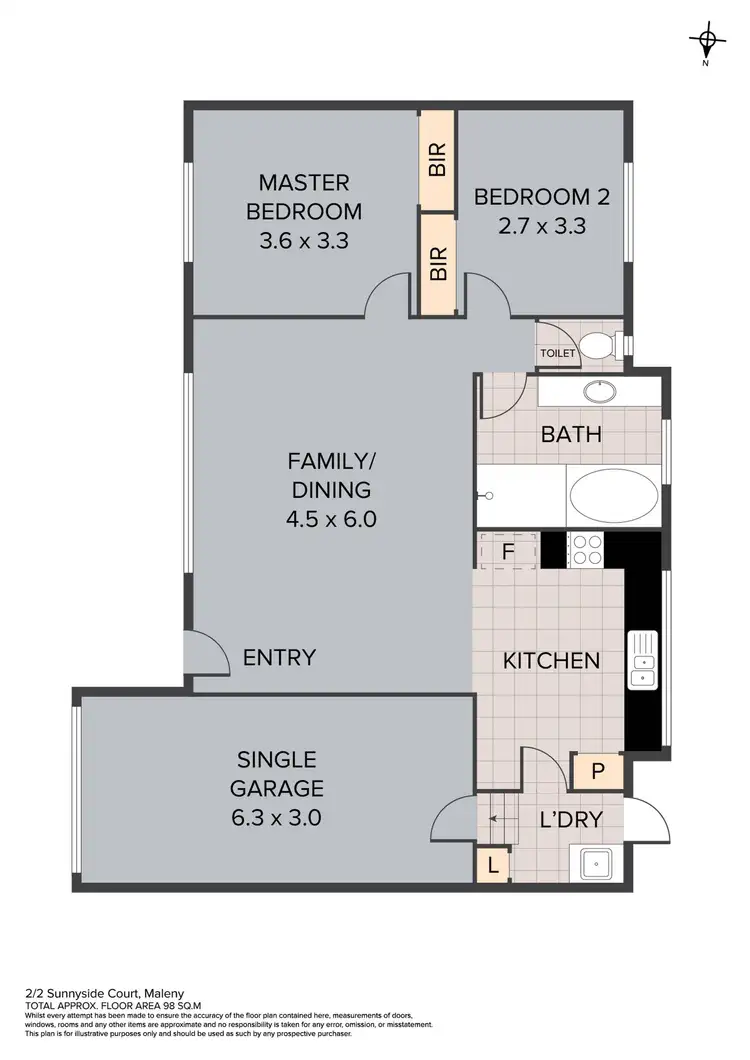 Floorplan of Homely townhouse listing, 2/2 Sunnyside Court, Maleny QLD 4552