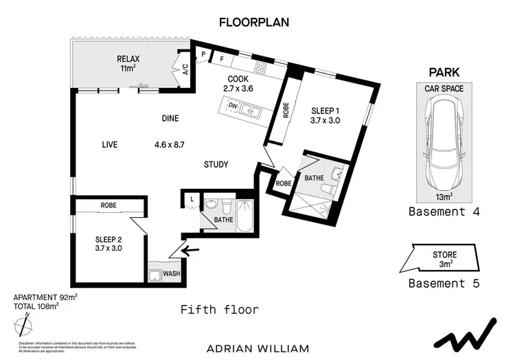 Floorplan of Homely apartment listing, 507/16 Fisher Street, Petersham NSW 2049
