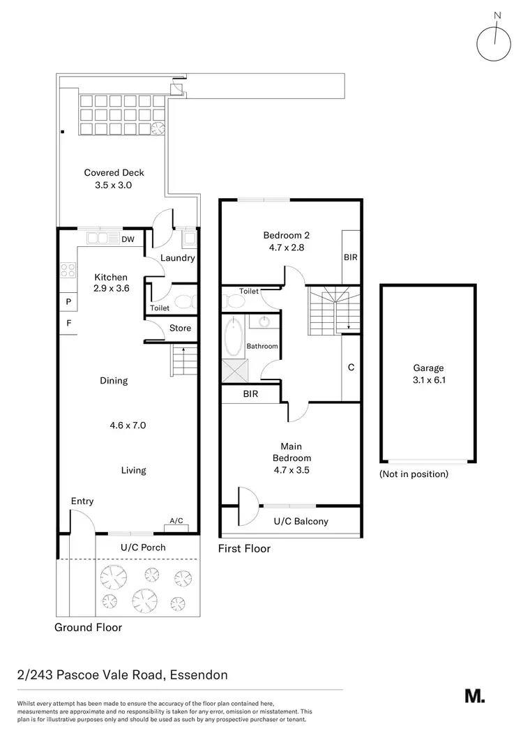 Floorplan of Homely townhouse listing, 2/243 Pascoe Vale Road, Essendon VIC 3040