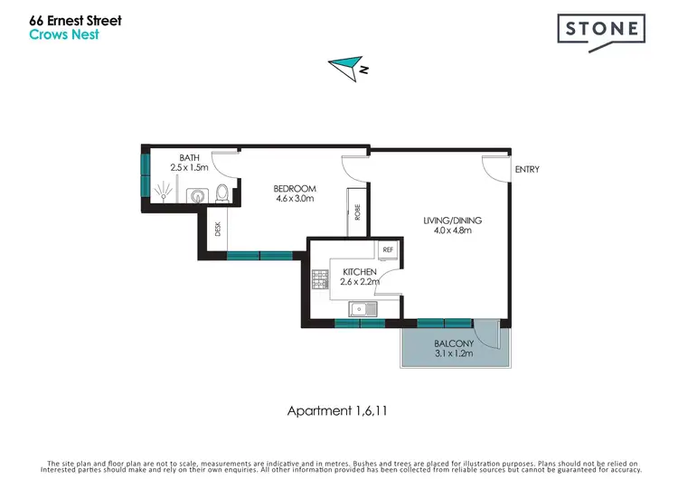 Floorplan of Homely apartment listing, 11/66 Ernest Street, Crows Nest NSW 2065