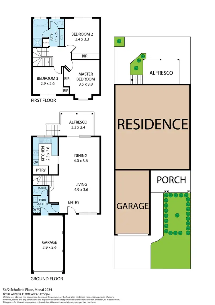Floorplan of Homely townhouse listing, 56/2 Schofield Place, Menai NSW 2234