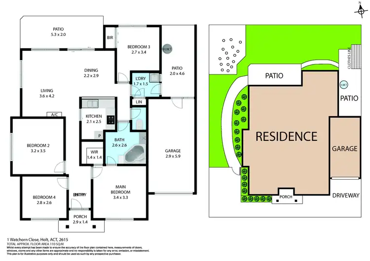 Floorplan of Homely house listing, 1 Watchorn Close, Holt ACT 2615