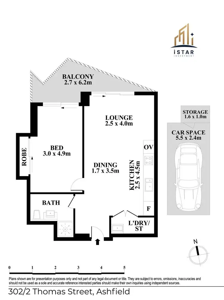 Floorplan of Homely apartment listing, 302/2 Thomas Street, Ashfield NSW 2131