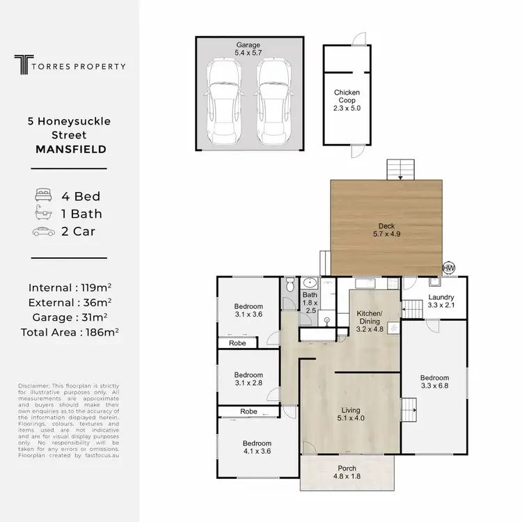 Floorplan of Homely house listing, 5 Honeysuckle Street, Mansfield QLD 4122