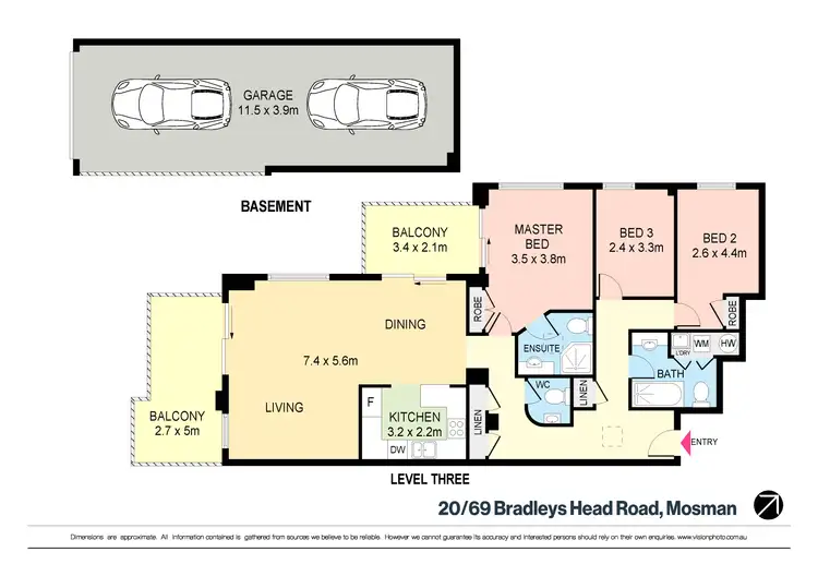 Floorplan of Homely apartment listing, 20/69 Bradleys Head Road, Mosman NSW 2088