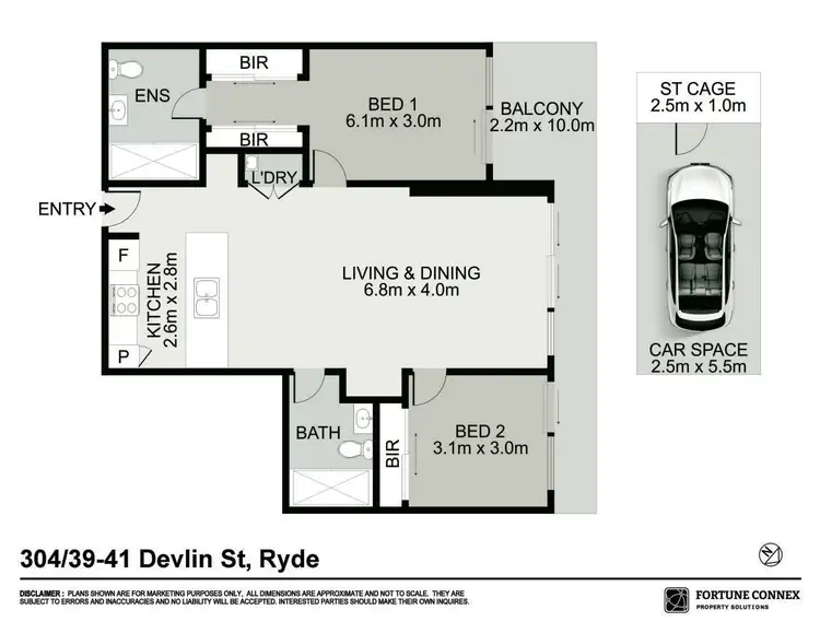 Floorplan of Homely apartment listing, 304/39 Devlin Street, Ryde NSW 2112