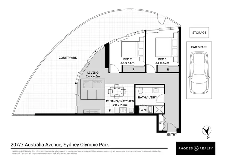 Floorplan of Homely unit listing, 207/7 Australia Avenue, Sydney Olympic Park NSW 2127