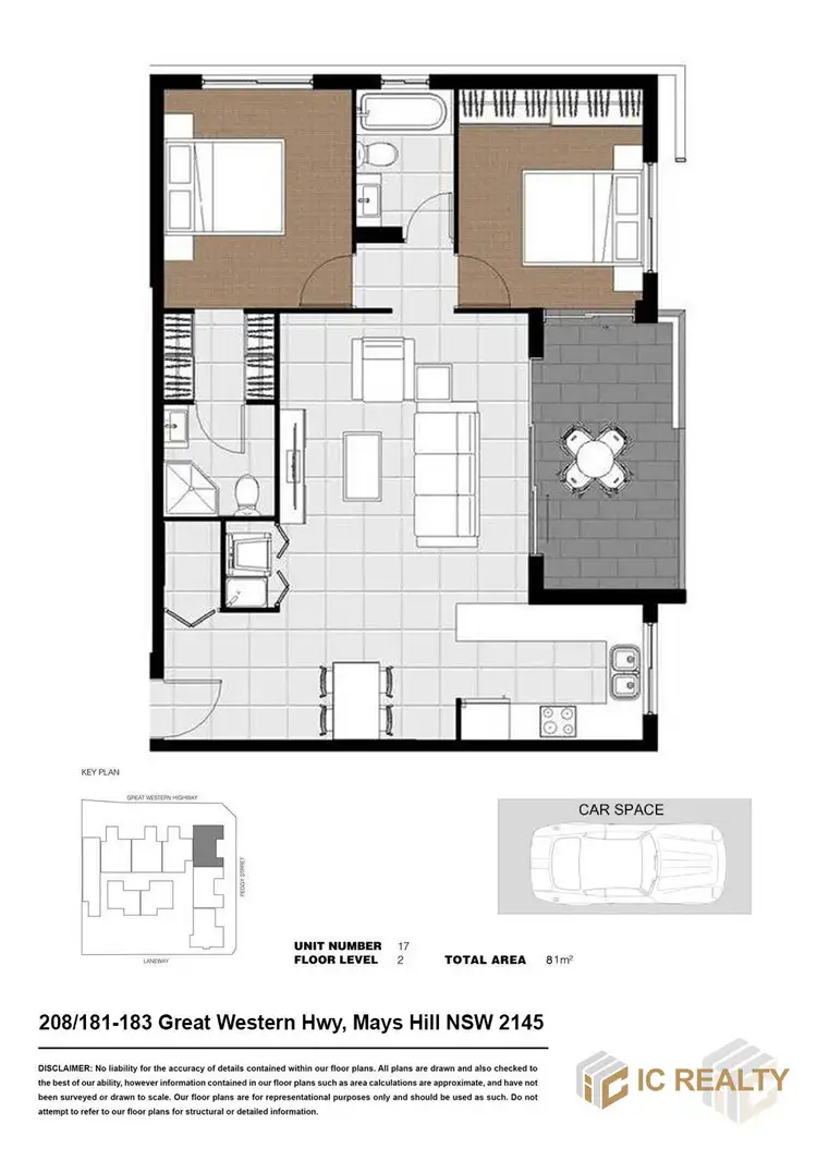 Floorplan of Homely apartment listing, 208/181-183 Great Western Highway, Mays Hill NSW 2145