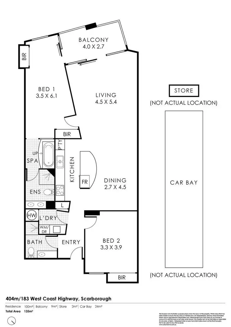 Floorplan of Homely apartment listing, M404/183 West Coast Highway, Scarborough WA 6019