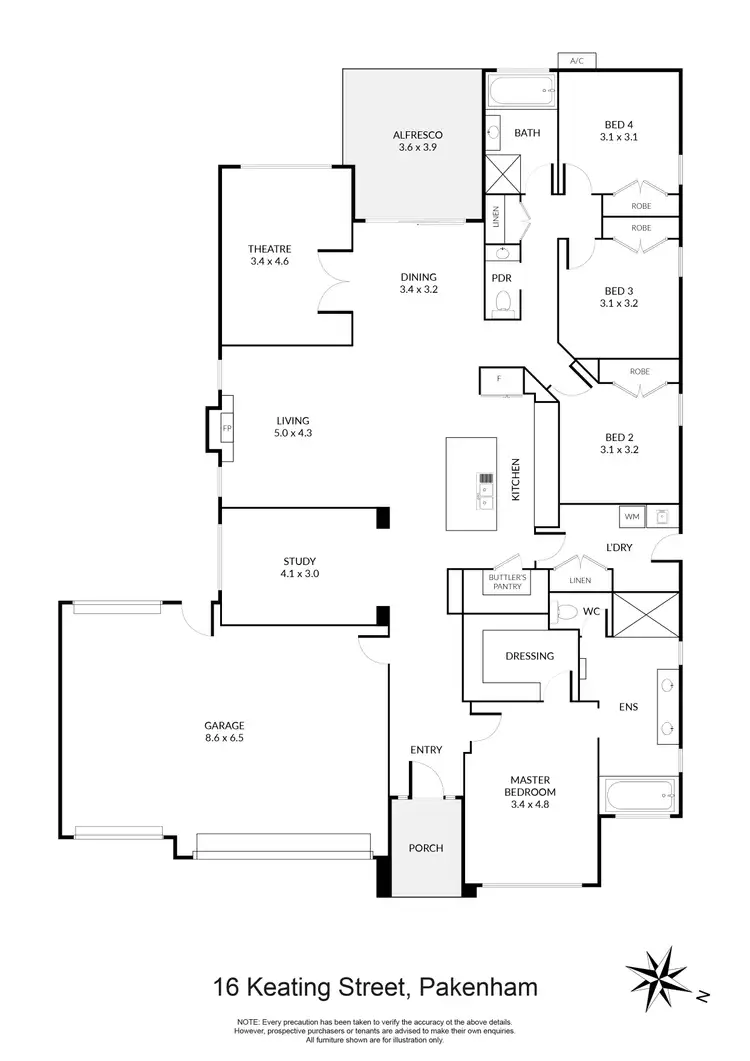 Floorplan of Homely house listing, 16 Keating Street, Pakenham VIC 3810