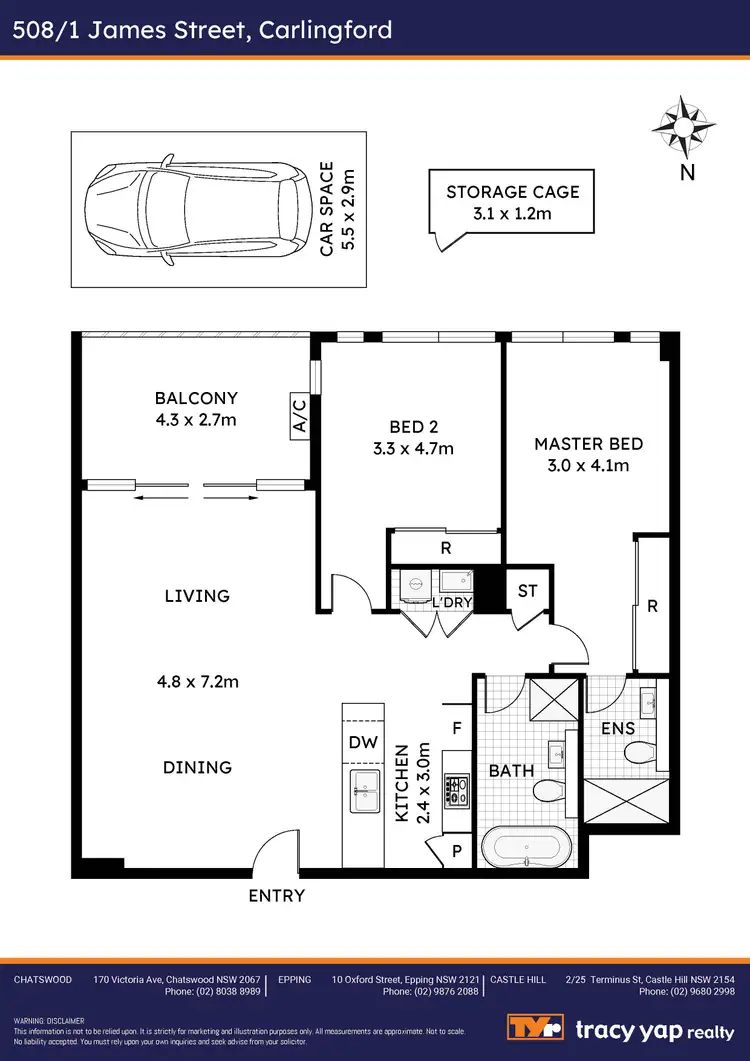 Floorplan of Homely apartment listing, 508/1 James Street, Carlingford NSW 2118