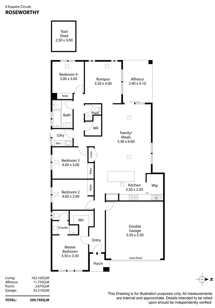 Floorplan of Homely house listing, 6 Esquire Circuit, Roseworthy SA 5371