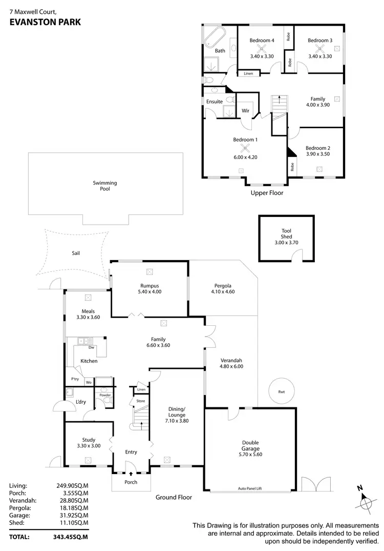 Floorplan of Homely house listing, 7 Maxwell Court, Evanston Park SA 5116