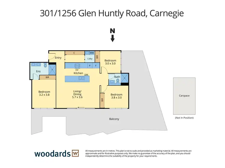 Floorplan of Homely apartment listing, 301/1256 Glen Huntly Road, Carnegie VIC 3163