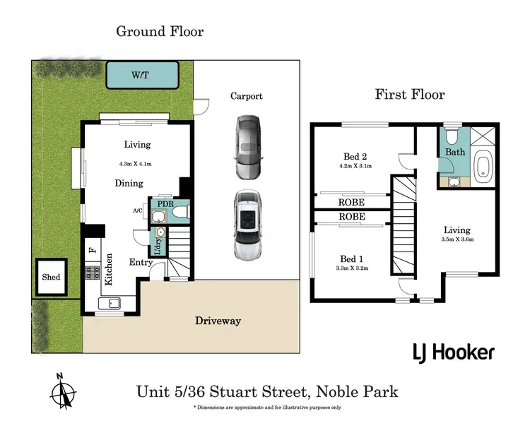 Floorplan of Homely townhouse listing, 5/36 Stuart Street, Noble Park VIC 3174