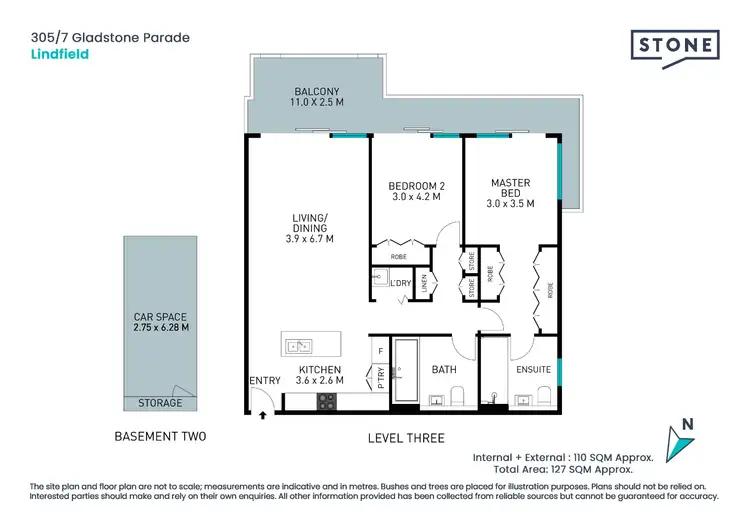 Floorplan of Homely apartment listing, 305/7 Gladstone Parade, Lindfield NSW 2070