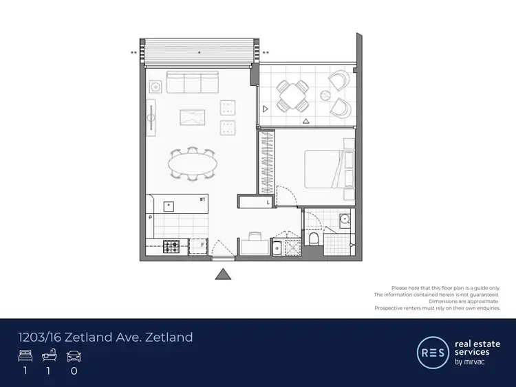 Floorplan of Homely apartment listing, 1203/16 Zetland Avenue, Zetland NSW 2017